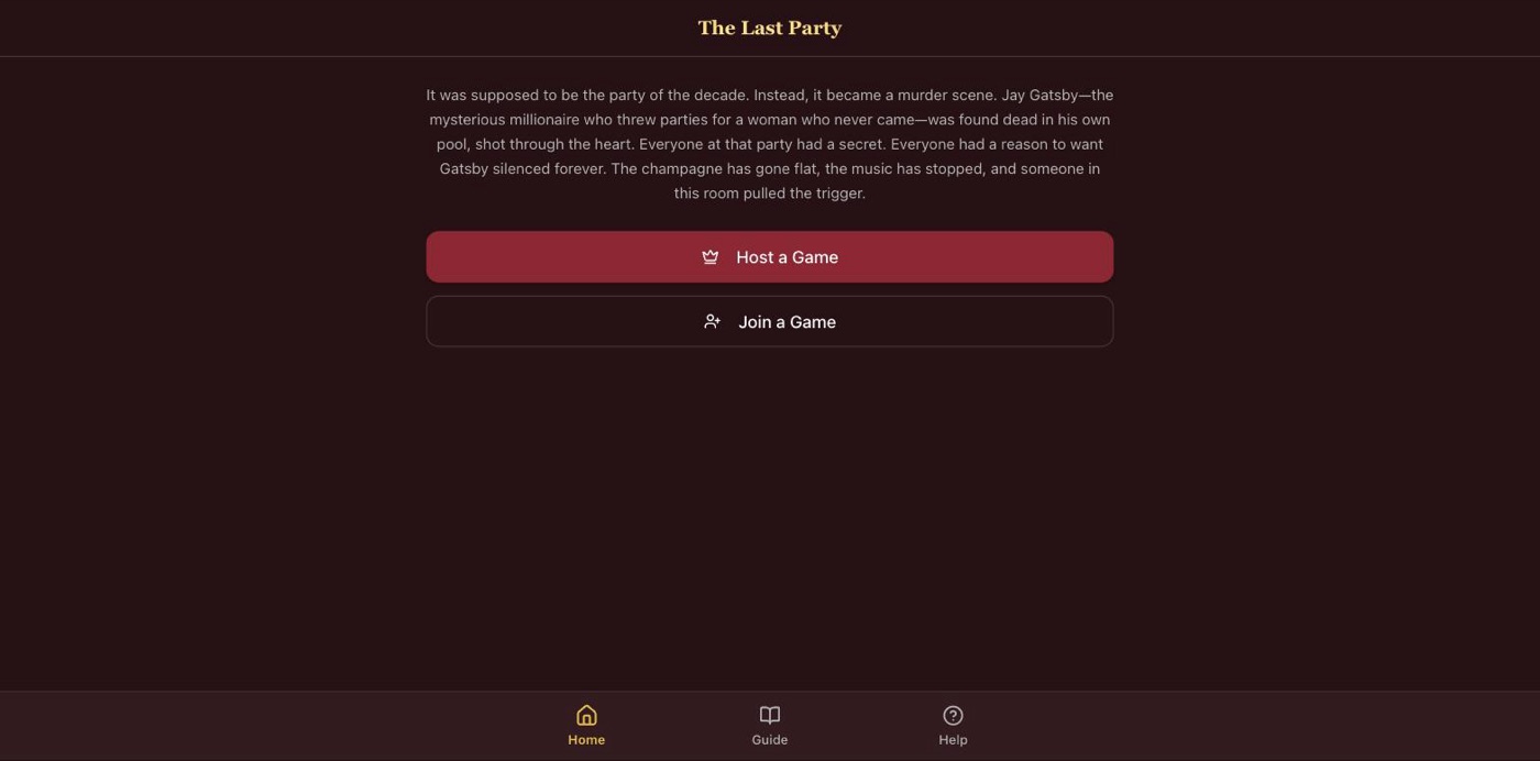 The Last Party murder mystery game