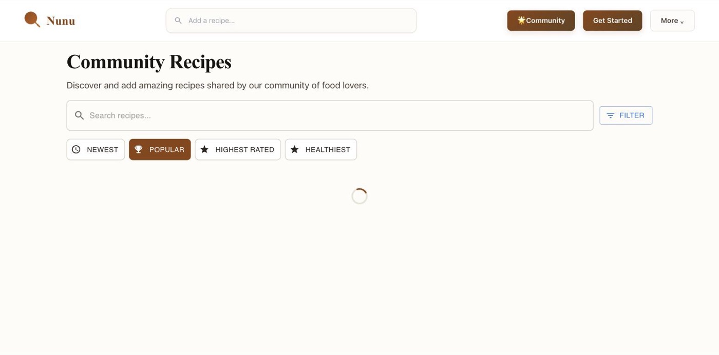 Nunu community recipes