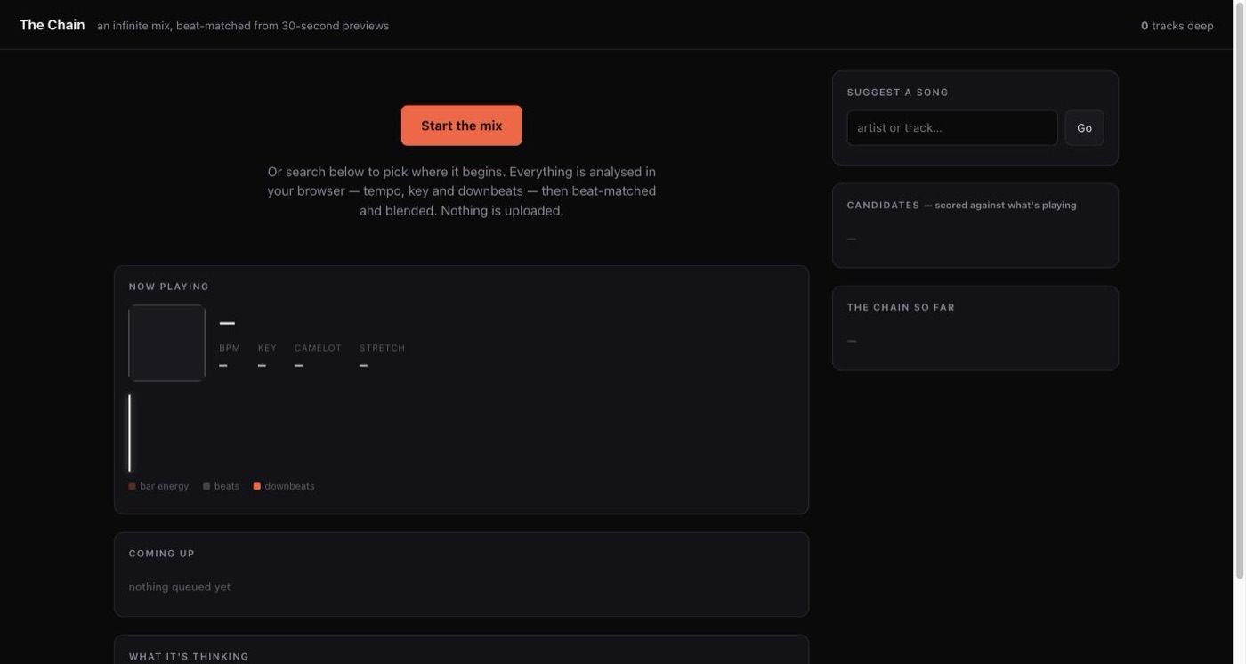 The Chain — infinite mix UI