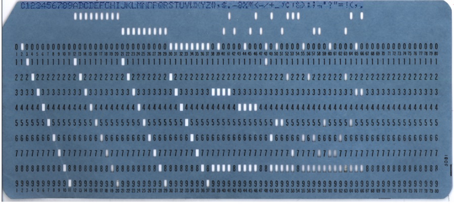 An IBM punch card