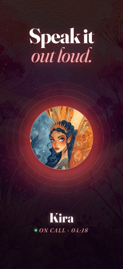 Auravale on iPhone: a voice call with Kira