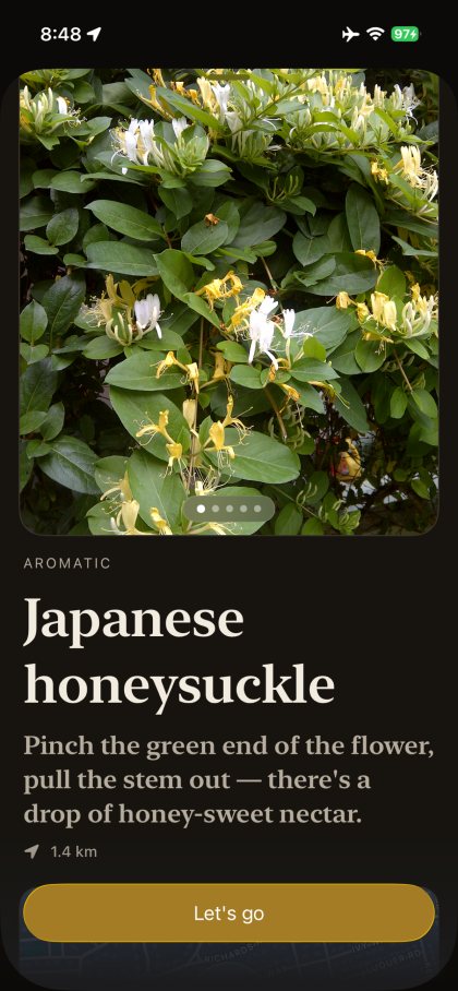 Floradex on iPhone: the card for Japanese honeysuckle